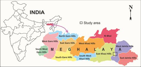 Location map of Sung Valley complex, West Jaintia Hills and East Khasi ...