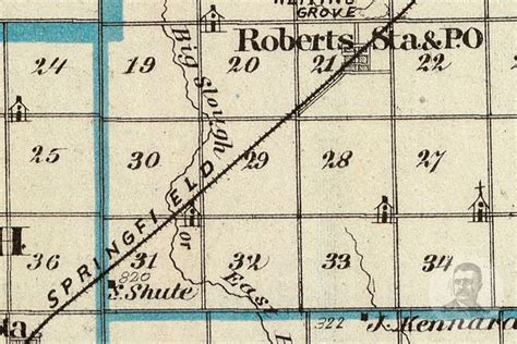 Vintage Ford County IL Map 1876 Old Illinois Map Historical | Etsy