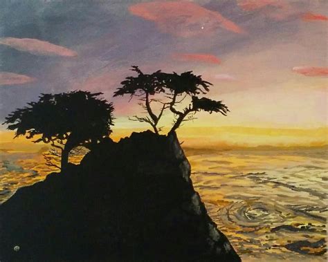 Lone Cypress Painting by DG Everett