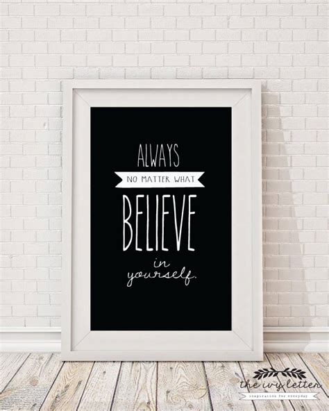 Printable Believe in Yourself Poster Large Inspirational Quote - Etsy