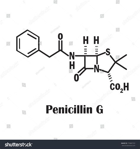 Penicillin G Chemical Structure: vector de stock (libre de regalías) 779887723 | Shutterstock