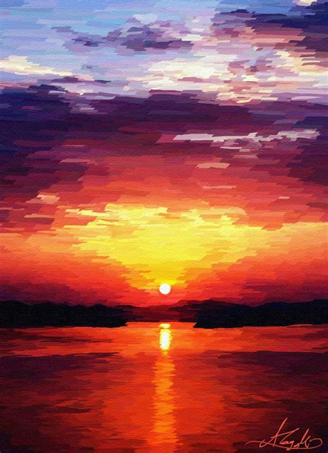 Watercolor Sunrise Sunrise painting by | Manzara resimleri, Resim, Manzara