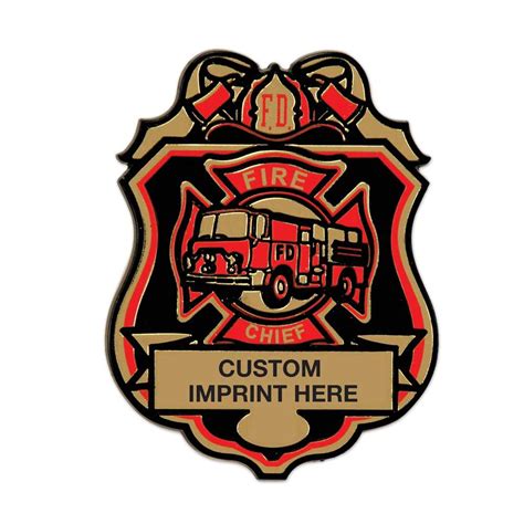 Imprinted Fire Chief Plastic Badge