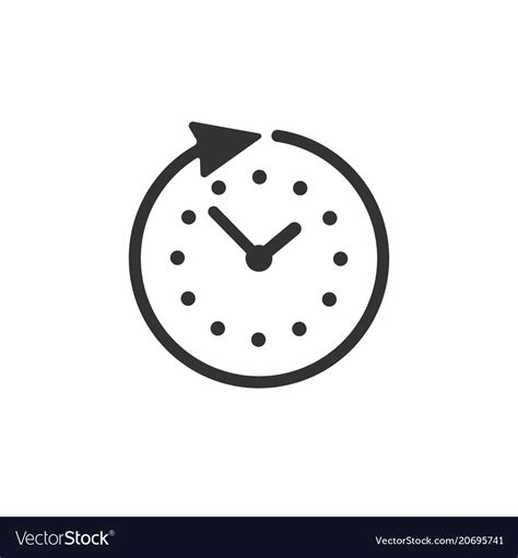 Clock time icon isolated on white background Vector Image