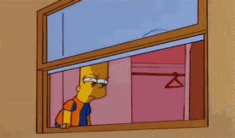 Bart Rear Window GIF - Bart Window TheSimpsons - Discover & Share GIFs