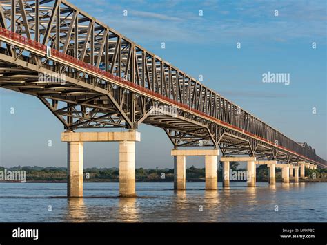 Pakokku Bridge across the Irrawaddy River, Myanmar Stock Photo - Alamy