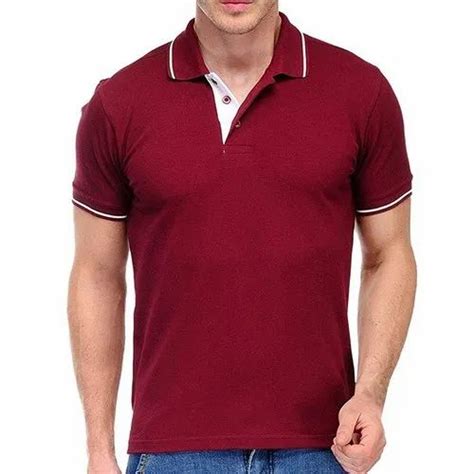 Cotton Plain Maroon Polo Shirt at best price in Hyderabad | ID: 23618282433