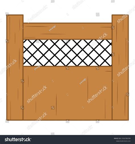 Wooden Chain Link Fence Illustration Stock Vector (Royalty Free) 2192780799 | Shutterstock