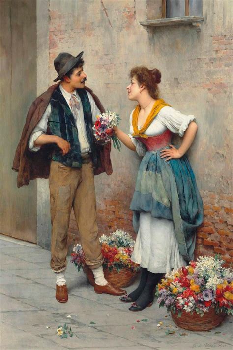 ATD54(Görsel): Eugene de Blaas(1843-1931)(The flower seller_1902)Oil on canvas(92.7 x 63 cm)