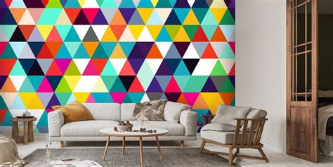 Mosaic Triangles Wallpaper | Wallsauce US