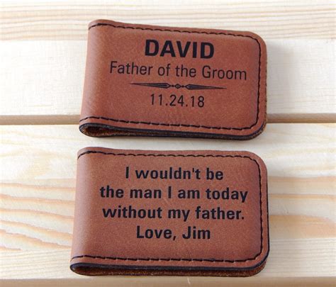 Personalized Father of the Groom Gift From Son Wedding Gifts for Dad Leather Money Clip - Etsy