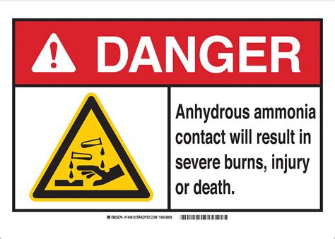 Danger Sign, Anhydrous Ammonia Contact Will Result In Severe Burns ...