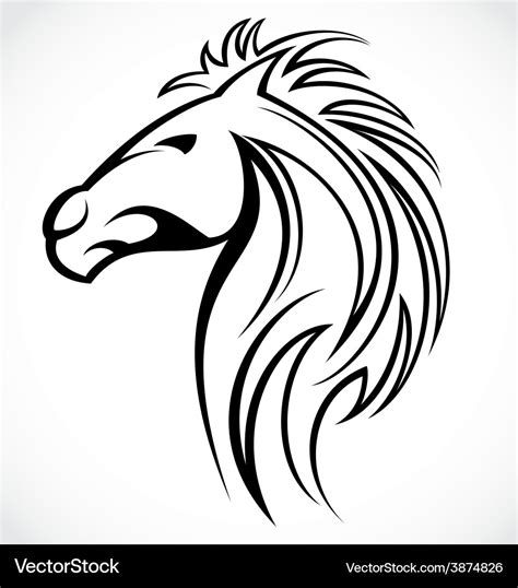 Horse head tattoo design Royalty Free Vector Image