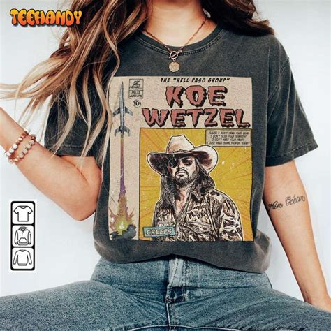 Koe Wetzel Comic Shirt, 90S Vintage Merch Book Art Hell Paso Album World Tour T Shirt