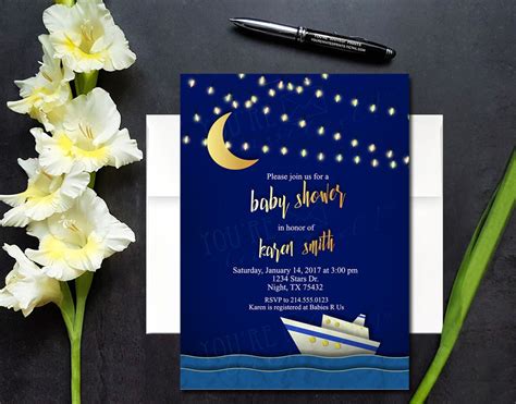 Moon and Stars Baby Shower Sailor Lights Nautical Baby | Etsy