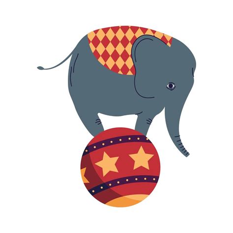 circus elephant in ball 6163491 Vector Art at Vecteezy