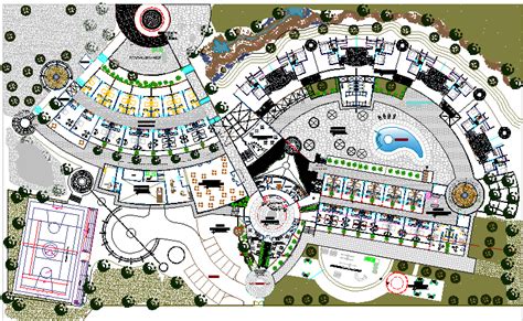 Ecological hotel dwg file - Cadbull Hotel Project Architecture, Resort Architecture, Hotel Floor ...