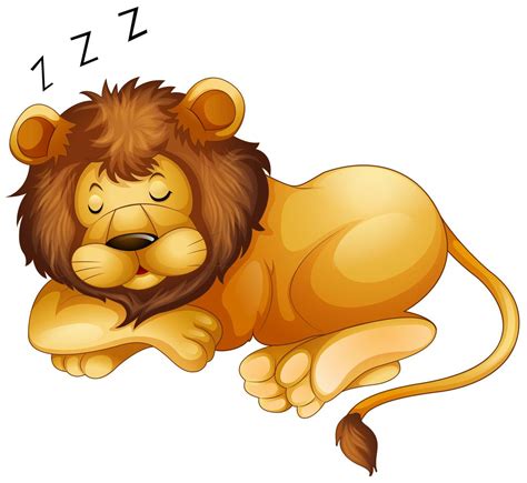 Lion mignon dormant seul 434119 Art vectoriel chez Vecteezy