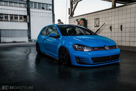 Blue VW Golf GTi With Air Suspension and Rotiform Wheels — CARiD.com ...