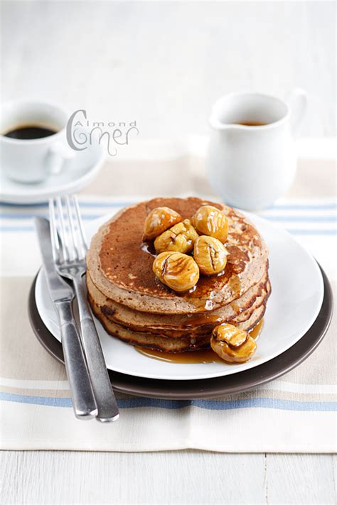 Almond Corner: Chestnut flour - apple pancakes with caramelised chestnuts