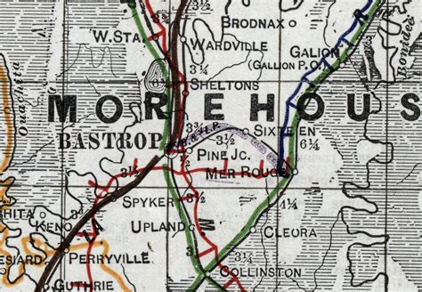 Bastrop & Lake Providence Railway Company (La.), Map Showing Route in 1920.