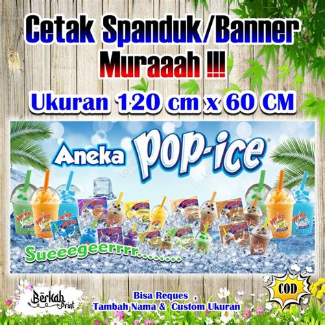 Spanduk Banner Aneka Pop Ice Ukuran 120 cm x 60 cm | Lazada Indonesia