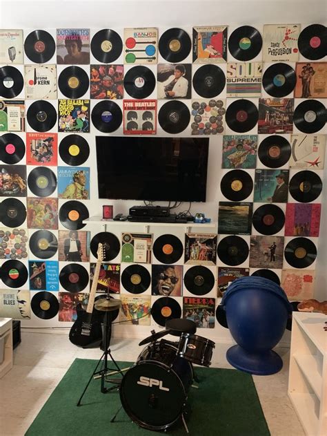 Music room vinyl record wall | Record wall decor, Record room decor ...