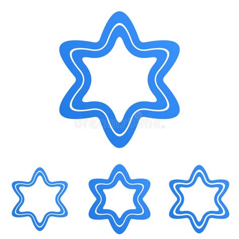 Blue Line Star Logo Design Set Stock Vector - Illustration of israel, geometrical: 113749994