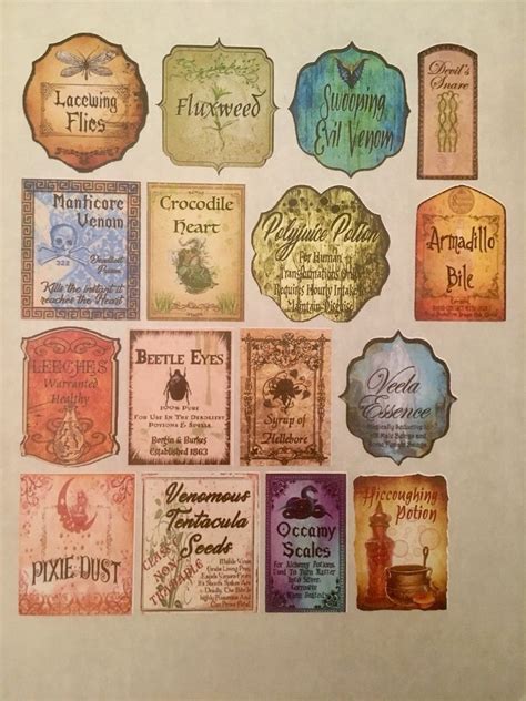 Harry Potter 16 2” Tall Sticker Potion Bottle Labels Harry Potter Party ...