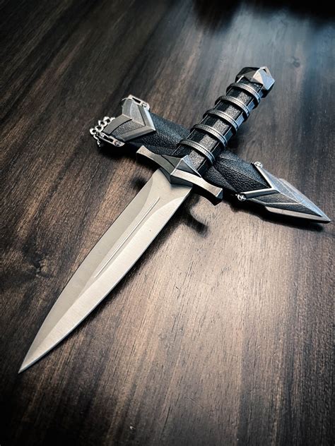 11 Double Edged Dark Assassin Dagger With Sheath - Etsy