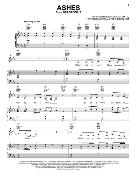 Ashes | Sheet Music Direct