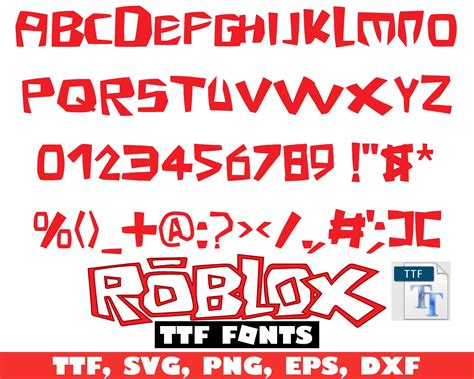 Roblox Font Easy to Use TTF Roblox Font File Roblox Svg - Etsy Canada