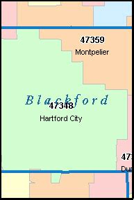 BLACKFORD County, Indiana Digital ZIP Code Map