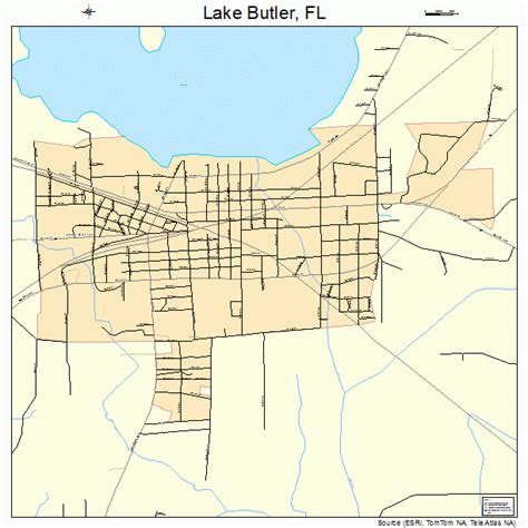 Lake Butler Florida Street Map 1237650