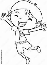 Cartoon Student boy happy coloring Stock Illustration  Adobe sketch template