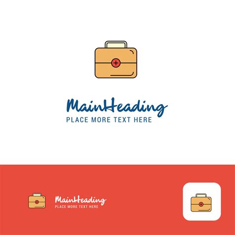 Creative First aid box Logo Design Flat color Logo place for Tagline Vector Illustration ...