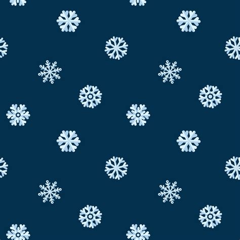 Snowflake Seamless Pattern. Flat Style. Christmas snowy ornament. Winter Traditional decoration ...