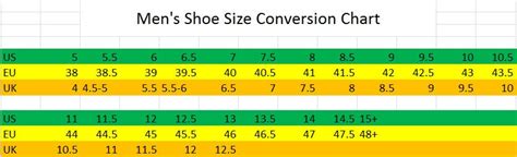 Boot Shoe Size Chart