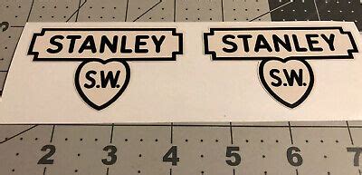 Stanley Tools Sweetheart Oak Box Logo Black White Vinyl Decals set of 2 Large | eBay