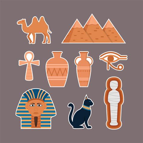 Egyptian Mummy Stickers Collection Set 7660346 Vector Art at Vecteezy