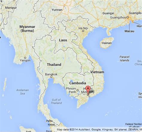 Ho Chi Minh City on Map of Vietnam