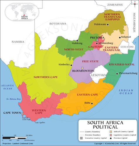 South Africa Province Map, South Africa Political Map