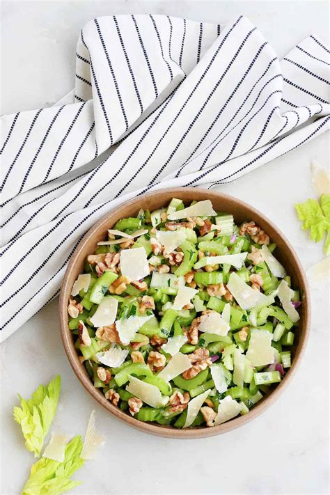 Marinated Celery Salad with Walnuts - It's a Veg World After All®