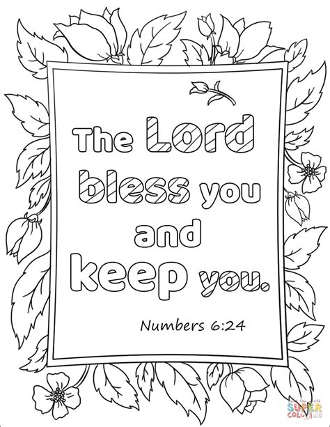 The Lord Bless You and Keep You coloring page from Bible Verse category. Select from… | Free ...