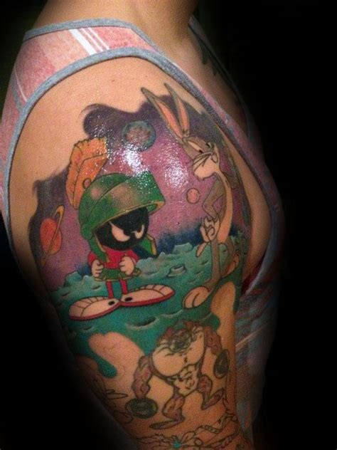 40 Marvin The Martian Tattoo Designs For Men - Cartoon Ink Ideas