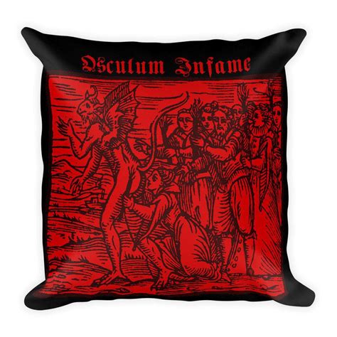 Osculum Infame (Devil's Kiss) Square Pillow – The Luciferian Apotheca