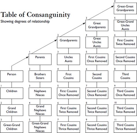 Chart Of Second Cousins