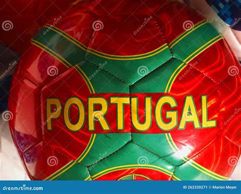 Portugal Soccer Ball in National Colors Red Yellow and Green Editorial ...