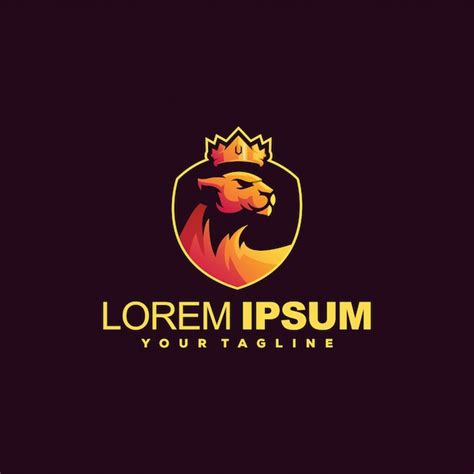 Premium Vector | Crown lioness gradient logo design