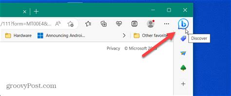 How To Remove The Bing Chat Button From Microsoft Edge | groovypost